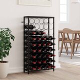  Stalak za vino za 45 boca crni 54 x 18 x 100 cm kovano željezo | shoptok.hr