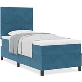 vidaXL Box Spring postelja z vzmetnico temno modra 90x200 cm žamet, (22051885) | Shoptok.si