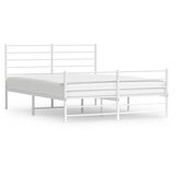  Metalni okvir kreveta uzglavlje i podnožje bijeli 135 x 190 cm | shoptok.hr