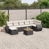 vidaXL 8-dijelni set vrtnih sofa od poliratana s jastucima crni | shoptok.hr