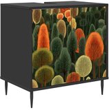  Kupaonski ormar ZAANDAM Crni hrast 60 x 40 x 61 cm - Print šume | shoptok.hr