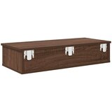 vidaXL Stenska polica s predali rjav hrast 80x34x17 cm inženirski les | Shoptok.si