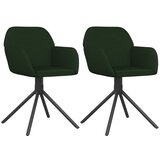  The Living Store Vrtljiv jedilni stol 2 kosa temno zelen žamet - Vrtljiv Jedilni Stol, (21444629) | Shoptok.si