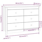  Bočni ormarić boja meda 100 x 40 x 72 cm od masivne borovine | shoptok.hr