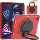 NIKCORP Ovitek za iPad Mini 6 8.3" s 360° vrtljivim stojalom, držalom za pisalo in zaščito pred udarci, trislojen, rdeče barve, (5000139121) | Shoptok.si