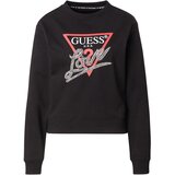 Guess Sweater majica 'CN LOVE TRIANGLE SWEATSHIRT' crvena / crna / srebro / bijela | shoptok.hr