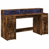  Radni stol s LED svjetlima boja hrasta 160x55x91 cm drveni | Eponuda.ba