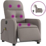 vidaXL Električni masažni naslonjač od tkanine smeđesivi | shoptok.hr