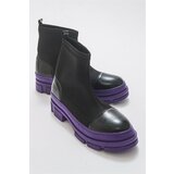 LuviShoes Bendis Women's Black Purple Scuba Boots. Cene