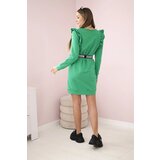 Kesi Women's dress with ruffles and a belt green | Shoptok.si