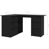  Kutni radni stol crni 145 x 100 x 76 cm od iverice | shoptok.hr