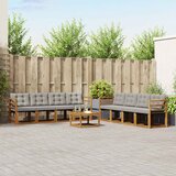  Set vanjskih sofa 9 kom. Prirodna i svijetlo siva | shoptok.hr