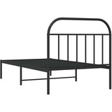  Metalni okvir za krevet s uzglavljem crni 100x200 cm | shoptok.hr
