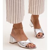 Gemre Silver block heel sandals Fanan | shoptok.hr