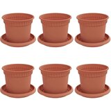  Saksije za biljke 6 pcs Crvena cigla Ø 12,5 x 10 cm Plastika | shoptok.hr
