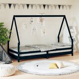 The Living Store Otroški posteljni okvir črn 80x200 cm trdna borovina - Otroški Posteljni Okvir, (21625247) | Shoptok.si