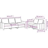  2-dijelni set sofa s jastucima smeđi od tkanine | shoptok.hr