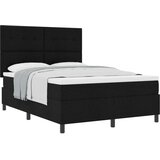 vidaXL Postelja s škatlenim dnom z vzmetnico Črna 140x190 cm Tkanina | Shoptok.si