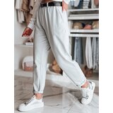 DStreet Spodnie damskie chinosy z paskiem TAILANDI jasnoszare | Shoptok.si