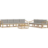 Set vanjskih sofa 7 kom. Bijela i svjetlosiva | shoptok.hr