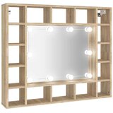 Ormarić s ogledalom LED boja hrasta sonome 91x15x76,5 cm | shoptok.hr