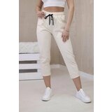 Kesi New Punto Trousers with Tie at the Waist Light Beige Cene