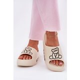 Boto Ladies Foam Slippers On Massive Sole With Bear Light Beige Lamira | Shoptok.si