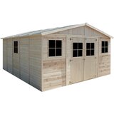 Timbela Lesena vrtna hiša - H246x418x522 cm/20 m² - Panelna konstrukcija, Vrtna lopa s podi - M333+M333G, (21922357) Cene