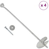  Zemaljska sidra 4 pcs Srebrna Ø10 x 60 cm Galvanizirani metal | shoptok.hr