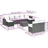  10-dijelni set vrtnih sofa s jastucima bež od poliratana | shoptok.hr