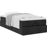 vidaXL Otomanski posteljni okvir z vzmetnico črn 90x190 cm blago | Shoptok.si