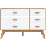  Ladičar OLDEN bijelo-smeđi od masivne borovine | shoptok.hr