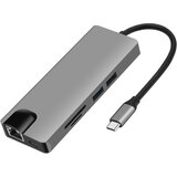 INF 9-v-1 usb-c hub z usb 3.0, hdmi, RJ45, čitalnik kartic sd/tf, 100 w pd, vga, (21537672) Cene