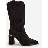 Boto Black Women's Cut-Out Ankle Boots with Pointed Toes Faux Suede Nevithra | Shoptok.si