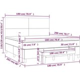  Box spring postelja z vzmetnico svetlo siva 180x200 cm blago, (20788854) | Shoptok.si