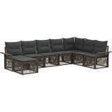 vidaXL Vrtna sedežna garnitura 8 pcs Siva poli ratan, (5000270113) | Shoptok.si