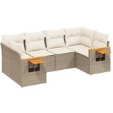  The Living Store Vrtna sedežna garnitura 6-delna z blazinami bež poli ratan - Vrtna Sedežna Garniture, (21447587) | Shoptok.si