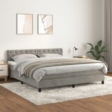The Living Store Box spring postelja z vzmetnico svetlo siva 160x200 cm žamet - Box Spring Postelja, (21488914) Cene