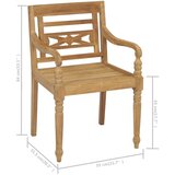  Stolice Batavia s jastucima 6 kom od masivne tikovine | shoptok.hr