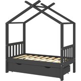  Okvir za dječji krevet s ladicom tamnosivi 70 x 140 cm borovina | shoptok.hr