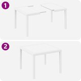  Stol za vrt Bijelo 100 x 100 x 73 cm poliratan | shoptok.hr