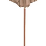 Vanjski suncobran s drvenim stupom 300 cm smeđesivi | shoptok.hr