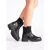 GOODIN Women's black ankle boots with a decorative closure Cene