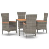  5-dijelni vrtni blagovaonski set sivi od poliratana Siva Dužina stola 90 cm | shoptok.hr