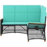 Vrtni set sofe za opuštanje Crna i Tirkizna 164 x 164 x 112 cm | shoptok.hr