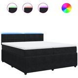  Krevet s oprugama i madracem crni 200x200 cm baršunasti | shoptok.hr