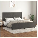  Okvir Za krevet s uzglavljem tamnosivi 200x200 cm baršunasti | shoptok.hr
