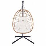  Viseća stolica jaje s jastucima Cocoon - bež | Shoptok.si