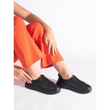 Shelvt Black leather platform shoes | shoptok.hr