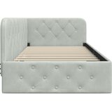  Kutni okvir kreveta Svijetlo siva 100 x 200 cm Baršun | shoptok.hr